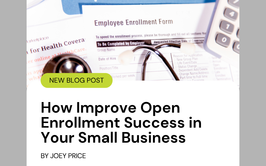 Image of employee Open enrollment paperwork and blog title