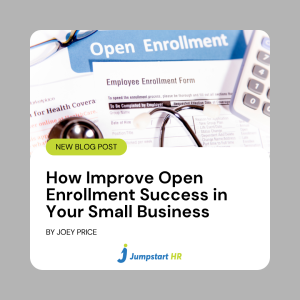 Image of employee Open enrollment paperwork and blog title
